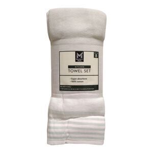 Member's Mark Plaid Leno 8 Piece 100% Cotton Kitchen Towel Set - Soft Sea